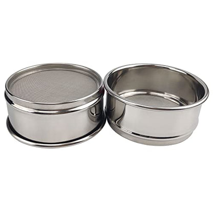 LABALPHA 35 Mesh Lab Sieves, Test Sieve #35 Mesh, 4'' Diameter, 304 Stainless Steel Wire Cloth (0.5mm) - size: 35 mesh (0.5mm)