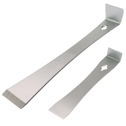 Litoexpe 2 Pcs 2 Sizes Stainless Steel Beekeeping Hive Scraper Tool Set, 10" and 6.7" Trim Puller Flat Pry Bar Scrapers for Beekeepers(Silver)