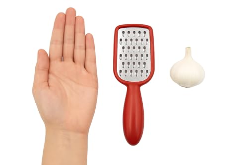 2 Pcs. Stainless Steel Mini Grater Cheese Garlic Nutmeg Chocolate 5" BPA Free - color: Red