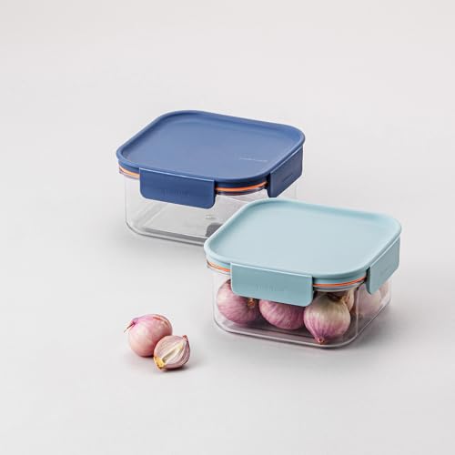 LocknLock Tritan Plastic Bisfree Modular Plus Food Storage Container Set, 8 set (4 containers & 4 Lids)- Navy - color: Navy, size: 8 set (4 containers & 4 Lids)
