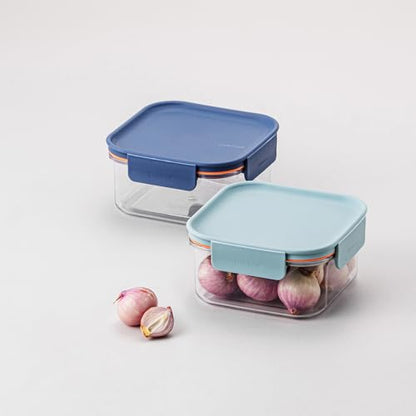 LocknLock Tritan Plastic Bisfree Modular Plus Food Storage Container Set, 8 set (4 containers & 4 Lids)- Navy - color: Navy, size: 8 set (4 containers & 4 Lids)