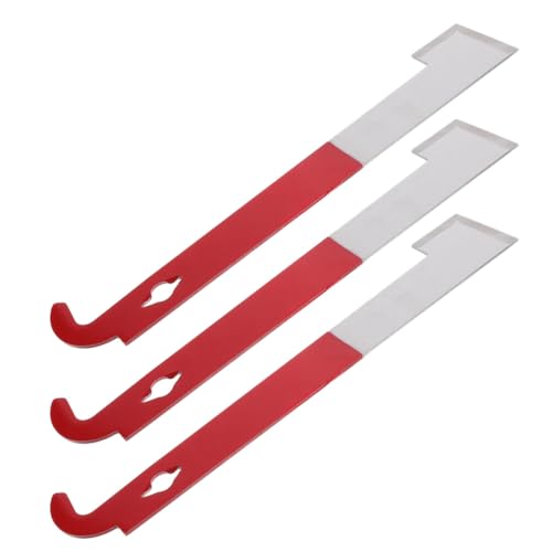 3pcs Stainless Steel J-Shaped Hook Hive Tool for Beekeepers Curved Tail Bee Hive Frame Scraper and Lifter Sturdy Beekeeping Equipment for Frame Maintenance