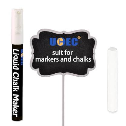 Food Labels for Party Buffet, Wood Mini Chalkboards Signs for Food with Stand, Food Signs for Party Buffet, for Message Board Signs, Place Cards for Weddings, Table Numbers, by UCEC