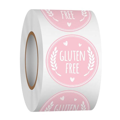 Louise Maelys Gluten Free Stickers 1.5 Inch Food Allergy Labels for Baking, Kitchen & Food Packaging with Wheat & Heart Design, Waterproof, Residue-Free 500PCS - color: Color 4
