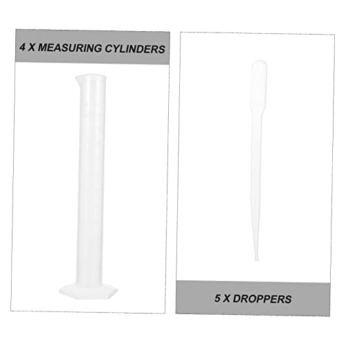 Cabilock 1 Set Laboratory Measuring Cylinder Graduated Dropper Measure Tubes Liquid Cylinders Measuring Cylinder Kit Chemistry Cylinder Equipment Laboratory Cylinder Plastic
