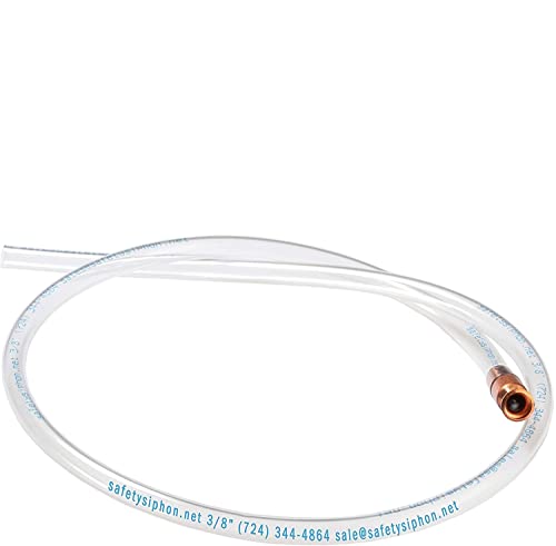 The Original Safety Siphon 6 Foot Hose For Gasoline And More - 3/8" Valve Siphon Pump - Use for Cars, Boats, Mowers - Self Priming Pump Transfers 3.5 Gallons per Minute - FDA Food Grade for Home Brews