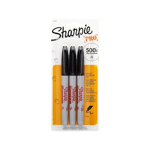 Sharpie 13763PP Industrial Fine Point Permanent Marker Withstand Up To 500F Designed for Industrial and Laboratory Users Black Color 1 Blister with 3 Markers - size: 3 Count (Pack of 1)