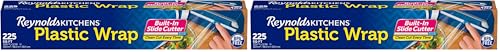 Reynolds Plastic Wrap, 225 Square Feet | Quick Cut | Pack of 2 - size: 225 Sq Ft (Pack of 2), style: Plastic Wrap - 225 Sq Ft