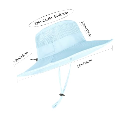 Sun Hats for Men Women Fishing Hat UPF 50+ Breathable Wide Brim Summer UV Protection Hat - color: 1pack-blue
