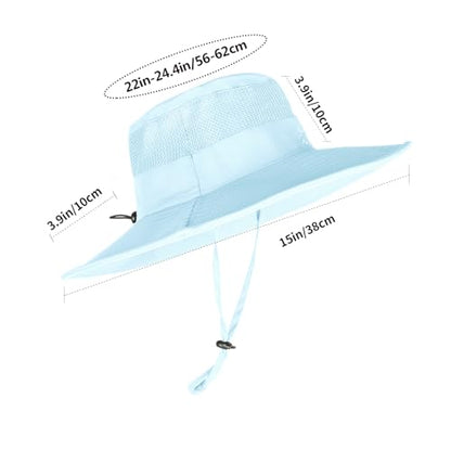 Sun Hats for Men Women Fishing Hat UPF 50+ Breathable Wide Brim Summer UV Protection Hat - color: 1pack-blue