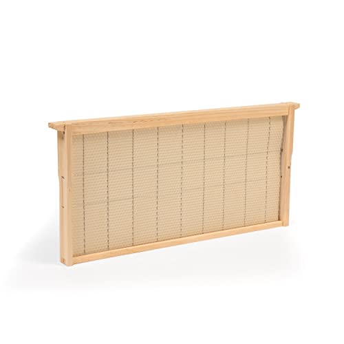 Stoney Acres Beekeeping Beehive Frame, Wired Beeswax Foundation, Deep Assembled, Honey Bee Hive, Amish Made