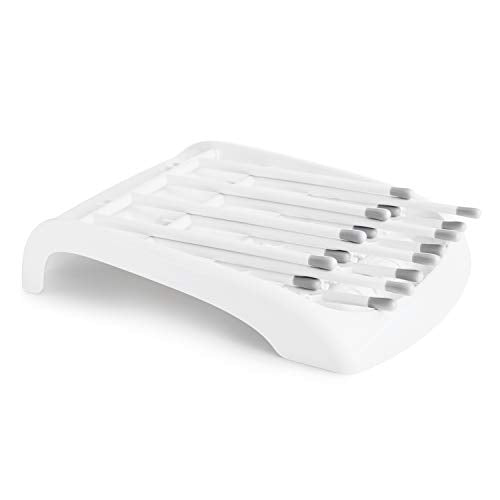 Munchkin Fold Baby Bottle Drying Rack - Compact Design Folds Flat for Easy Storage, White/Grey - size: 1 Count (Pack of 1), style: Drying Rack