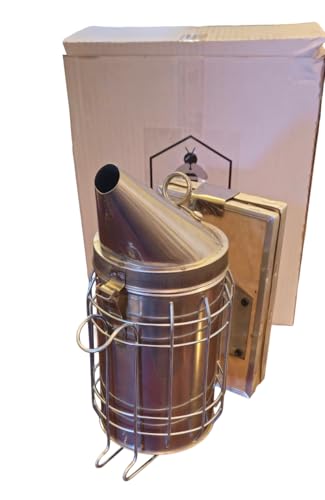 Bee Hive Smoker Kit with 1/2 lbs Cotton Fiber Smoker Fuel (stainless Steel)