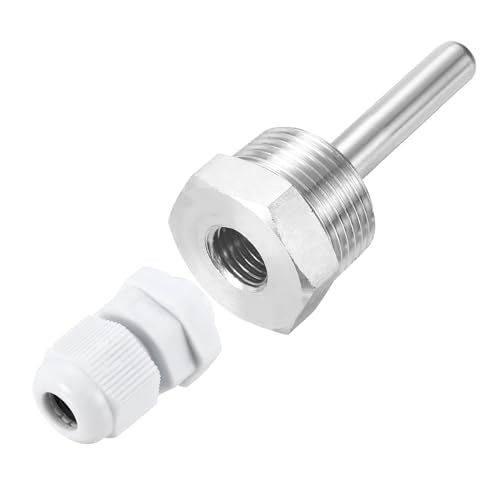 uxcell 8mm Dia G3/4 Thermowell Weldless Stainless Steel 304 with Cable Gland 50mm Length for Beer Fermenter, White - color: White, size: G3/4 x 50mm