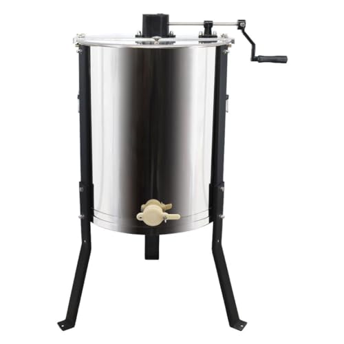 BeeCastle Manual Honey Extractor 4/12 Frame Stainless Steel Honeycomb Drum Spinner Extractor with Height Adjustable Stand,Manual Crank Beekeeping Extraction Equipment - size: 4/12-Frame
