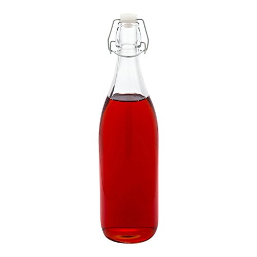 Restaurantware-34 Ounce Swing Top Glass Bottles, 10 Airtight Seal Glass Bottles With Swing Top Lids - Large, Resealable, Clear Bottle, For Sodas, Kombuchas, Juices - size: 34 oz