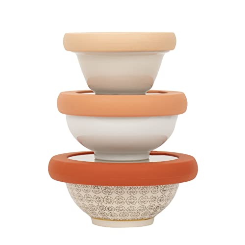 Food Huggers Replacement Lids for Glass Storage Containers | Silicone & Glass Lids that Don’t Crack | Fits Most Round Container Brands & Bowls | 100% Plastic Free | 3 Lid Set (XS,S,M), Terracotta - color: Terracotta, size: 3 Lid Set (XS,S,M)