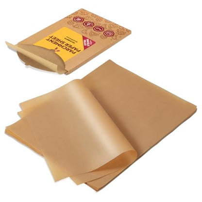 Katbite 120Pcs 8x12 inches Parchment Paper Sheets, Heavy Duty Unbleached Baking Paper, Pre-cut Parchment Paper for Baking, Air Fryer, Grilling, Steaming - color: 8“x12“-120