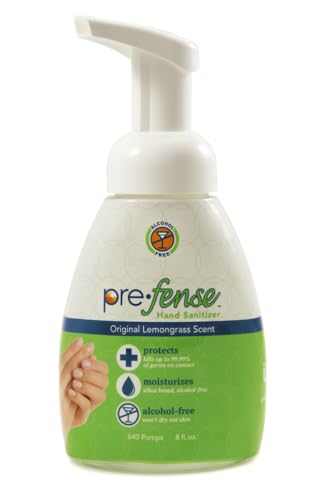 Foam Hand Sanitizer Starter Kit - Kills 99.9% of Common Germs - Alcohol-Free - Moisturizing, Non-Skin Drying, Water-Based Formula - Made in USA -Lemongrass Scent - 2x 1.5oz & 1x 8oz Bottles - size: 3.67 Fl Oz (Pack of 3)