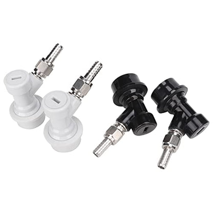 4PCS Ball Lock Disconnect Set,Ball Lock Keg Posts Coupler, Home Brew Threaded Ball Lock Keg Fittings Plastic Quick Connector with Adapter Clamp