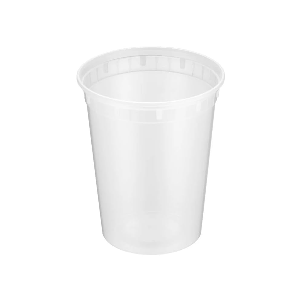 32oz [240 set] Heavy Duty Plastic Deli Container | BPA-Free Food Storage with Airtight Leak‑Proof Lids | Microwave, Freezer & Dishwasher Safe – Stackable, Bulk Reusable Soup & Meal Prep Tub