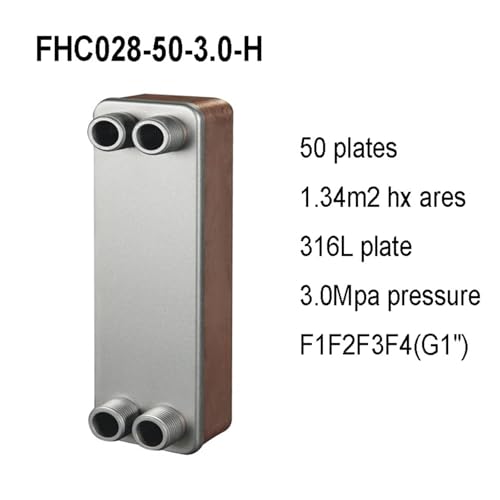 Female Thread Plate Wort Chiller Version 1.34m2 Heat Exchanger Areas 50 Plates 316L Stainless Steel Plate Heat Exchanger