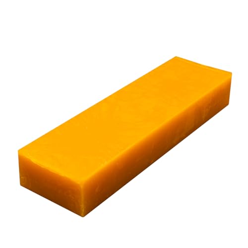 Blended Waxes, Inc. Fully Refined Premium Wax For Cheese Making - Food Grade, Can Be Used For A Variety Of Different Cheese Types, Orange, 1 Block - color: Orange