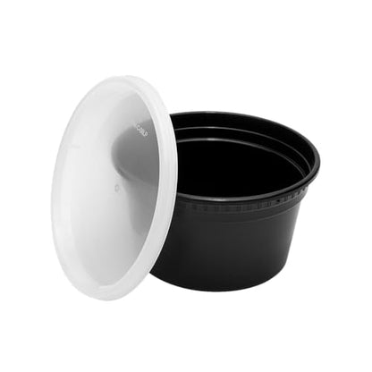 Karat [12oz - 240 ct Black PP Injection Molded Round Deli Containers with Lids (FP-IMDC12-PPB) - color: Black, size: 12oz