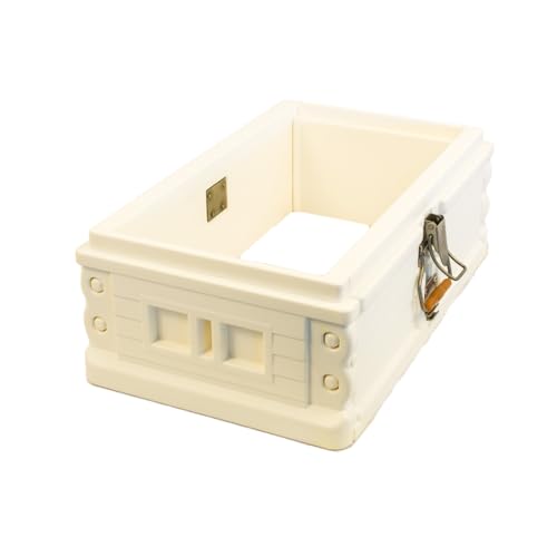 Apimaye Insulated 7 Frame NUC Assembled Medium Super Langstroth Sized Box for Bee Hives with Built in Latches and Handles [NO Frame] (White)