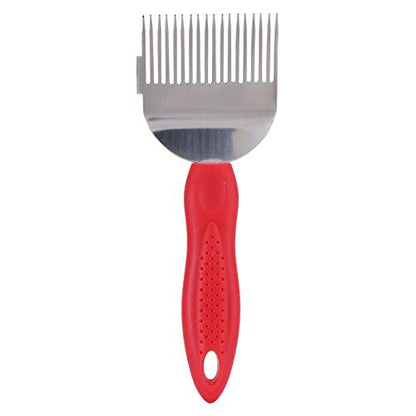 ZJchao Stainless Steel Bee Uncapping Fork with Plastic Handle Honey Scraper for Beekeeping Red