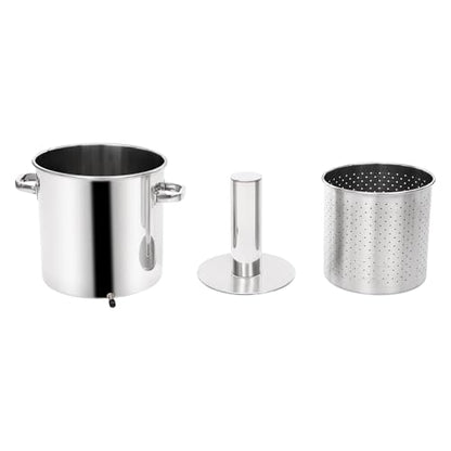 Fruit Wine Press,Stainless Steel Hydraulic Fruit Press Machine,Heavy-duty Cross-beam Stainless Steel Wine Maker with T-Handle for Outdoor, Kitchen (22L/5.81gal Silver) - color: 22L/5.81gal Silver