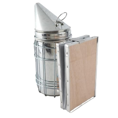 Beekeeping Smoker with Heat – Stainless Steel Bee Smoker for Calm Bees, Iron Beekeeping Equipment with Protection Board