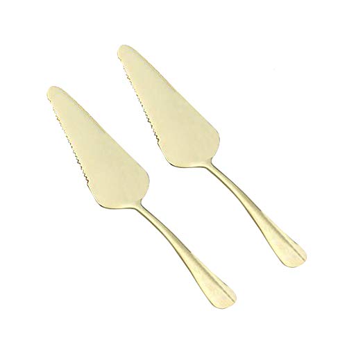 2 pack 304 Stainless Steel Cake Spatula,Pizza Cheese Knife,Butter Scraper,perfect Baking Tools (Imitation Gold) - color: Imitation Gold
