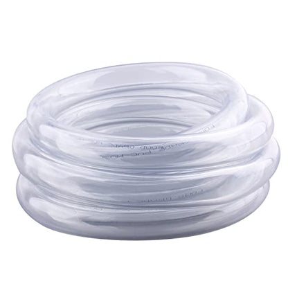 DERNORD PVC Tubing 3/4"ID X 1"OD Flexible Clear Vinyl Hose 10 Feet for Food Grade - size: 10 Feet, style: 3/4"ID X 1"OD