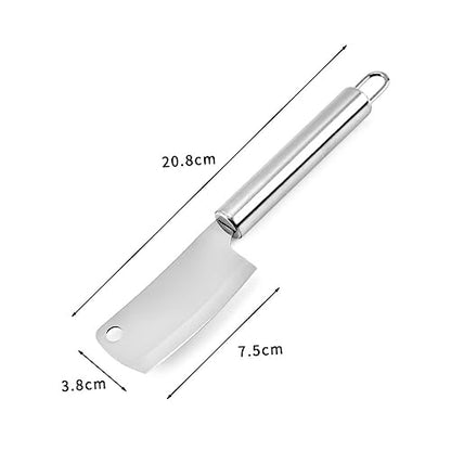 2pcs Stainless Steel Mini Cheese Spatula and Chopping Knife Anti-slip Kitchen Tool for Cutting Spreading and Serving Butter and Cheese