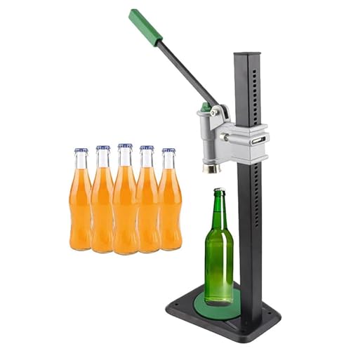 Manual Capping Machine, Bottle Capper Wine Bottle Cap Pressing Machine, Bottle Height 100-500mm, Applicable Bottle Cap 26mm-29mm, Crown Bottle Caps for Beer, Oil Bottles, Soda Drinks, Etc.