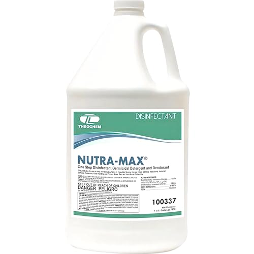 Nutra-Max Hospital Grade Disinfectant, EPA List N & G, Kills 99.9% Viruses & Bacteria, 1:32 Concentrate Makes 32 Gallons, Commercial Multi-Surface Cleaner For Home