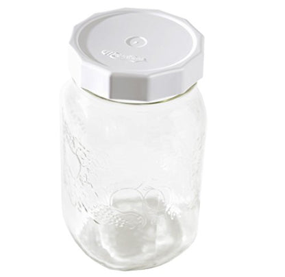 Masontops Tough Tops - Ball Wide Mouth Mason Jar Lids Plastic Leakproof - BPA-Free White Plastic Mason Jar Lids - Reusable Dry Canning Lids fit Ball Jars (Ball Mason Jars not included) - color: White, size: Wide Mouth