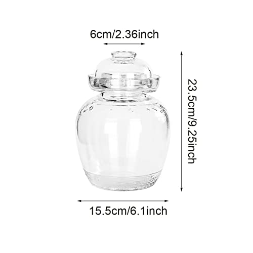 Pickle Jar, 2.5 Liter Fermentation Kimchi Jar with Water Seal Lid | Food Grade, Clear Glass, for Making Pickles Kimchi Sauerkraut and Fermenting Vegetables Fruits, Kombucha, Wine Brewing