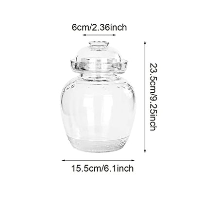 Pickle Jar, 2.5 Liter Fermentation Kimchi Jar with Water Seal Lid | Food Grade, Clear Glass, for Making Pickles Kimchi Sauerkraut and Fermenting Vegetables Fruits, Kombucha, Wine Brewing