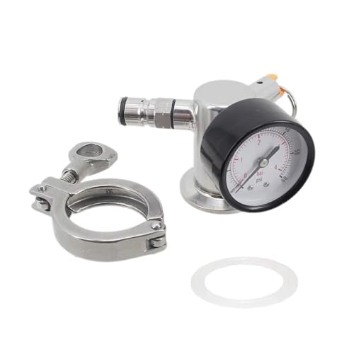 1pcs 1.5" Tri Clamp Gas Manifold for Conical Fermenters - SS304 with Pressure Gauge & Relief Valve for Homebrewing(35 PSI PRV) - size: 35 PSI PRV