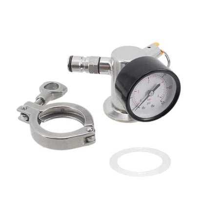 1pcs 1.5" Tri Clamp Gas Manifold for Conical Fermenters - SS304 with Pressure Gauge & Relief Valve for Homebrewing(35 PSI PRV) - size: 35 PSI PRV