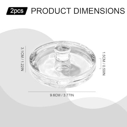 2-Pack Fermentation Weights for Gallon Jars, 3.7-Inch Heavy Glass Fermenting Weights with Easy Grip Handle, Fits Large Wide Mouth Jars for Sauerkraut, Kimchi, Carrots and More