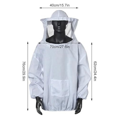 Mosquito Suits For Adult 2Pcs Protective Beekeeping Jacket Veil Smock Equipment Beekeeping Hat Sleeve