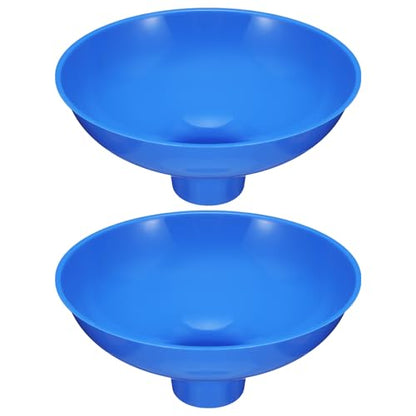 Vesici Extra Large Wide Mouth Funnel 2.5" x 10" Multi Purpose Filling Funnel Plastic Reusable for Water Softener Resin Tanks Carbon Media Jar Filling Use (Blue,2 Pack) - color: Blue