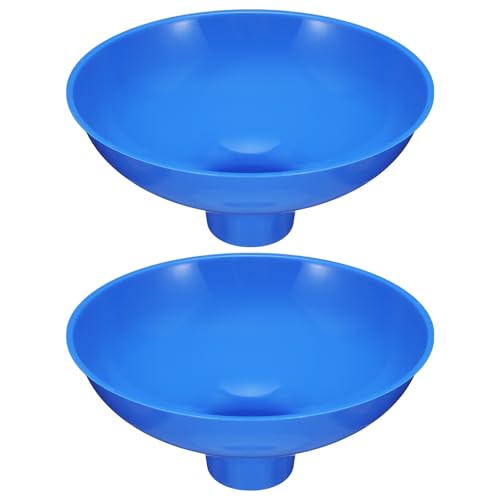 Vesici Extra Large Wide Mouth Funnel 2.5" x 10" Multi Purpose Filling Funnel Plastic Reusable for Water Softener Resin Tanks Carbon Media Jar Filling Use (Blue,2 Pack) - color: Blue