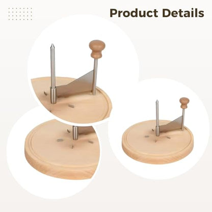 Manual Cheese Shaver, Wooden Base Cheese Slicer, Multi-Purpose Cutter Board For Chocolate,Cheese, Truffles, Stainless Steel Cutter