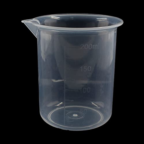 Waziaqoc 200ml/6.8oz Plastic Graduated Beaker, Transparent, 1 Pack | PP Material, Measuring Cup, Mixing Cup, For Kitchen Lab - color: 1pc, size: 200 ml