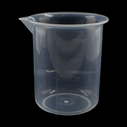 Waziaqoc 200ml/6.8oz Plastic Graduated Beaker, Transparent, 1 Pack | PP Material, Measuring Cup, Mixing Cup, For Kitchen Lab - color: 1pc, size: 200 ml