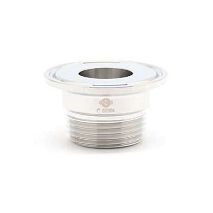 QiiMii 1Inch Stainless Steel 304 Sanitary NPT Male Thread x 1.5 Inch Tri Clamp Adapter, Stainless Steel 304 - size: TC 50.5 x 1"